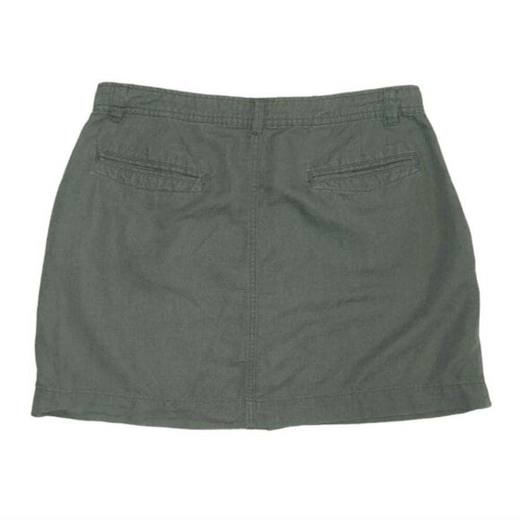 Sanctuary Army Green Mini Skirt Cotton Linen Blend Button Front Gorpcore Medium - Picture 4 of 11